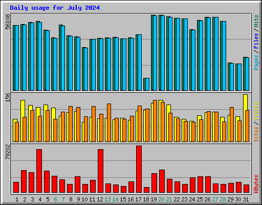 Daily usage for July 2024