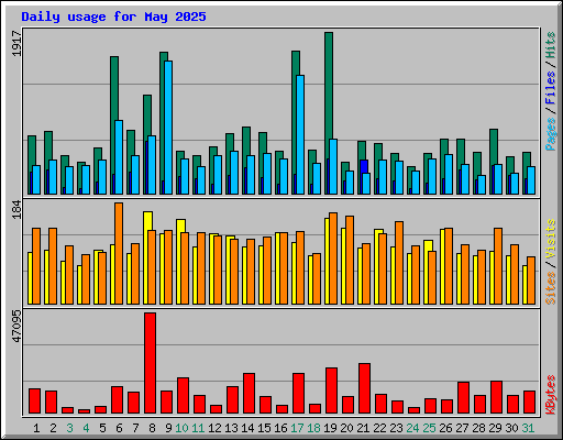 Daily usage for May 2025