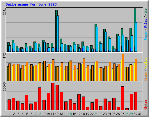 Daily usage for June 2025