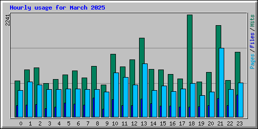 Hourly usage for March 2025